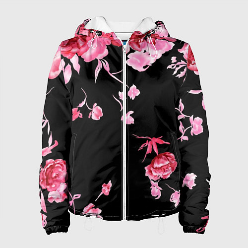 Женская куртка Цветы / 3D-Белый – фото 1
