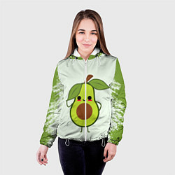 Куртка с капюшоном женская Авокадо, цвет: 3D-белый — фото 2