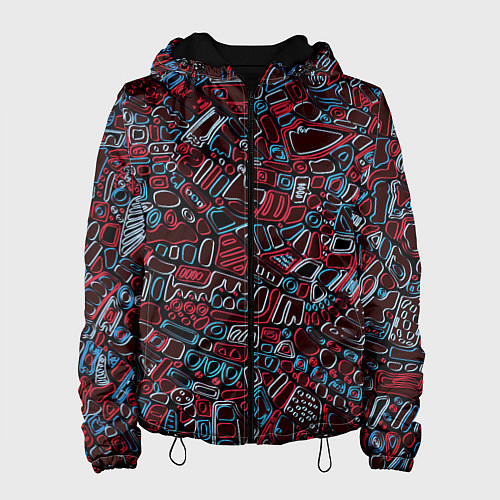 Женская куртка Абстракция Неони / 3D-Черный – фото 1