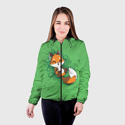Куртка с капюшоном женская Удачливый лис, цвет: 3D-черный — фото 2