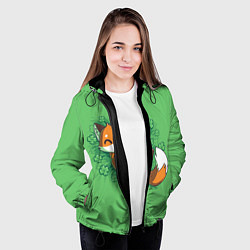 Куртка с капюшоном женская Удачливый лис, цвет: 3D-черный — фото 2