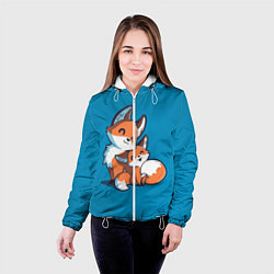 Куртка с капюшоном женская Лисья семья, цвет: 3D-белый — фото 2