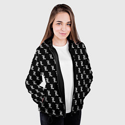 Куртка с капюшоном женская Эл паттерн черный, цвет: 3D-черный — фото 2
