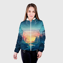 Куртка с капюшоном женская Природа, цвет: 3D-белый — фото 2