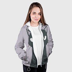 Куртка с капюшоном женская Чёрный кот, цвет: 3D-белый — фото 2