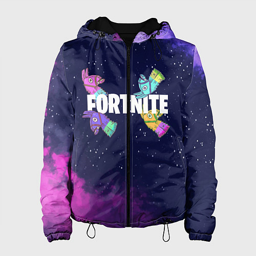 Женская куртка Ламы фортнайт в космосе / 3D-Черный – фото 1