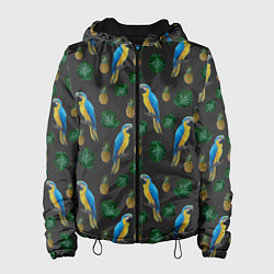 Куртка с капюшоном женская Попугай Ара, цвет: 3D-черный