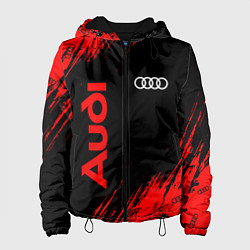 Куртка с капюшоном женская AUDI АУДИ, цвет: 3D-черный