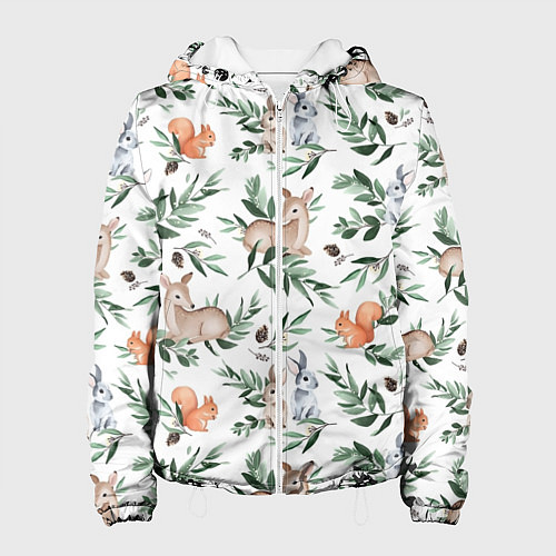 Женская куртка Лесные животные / 3D-Белый – фото 1