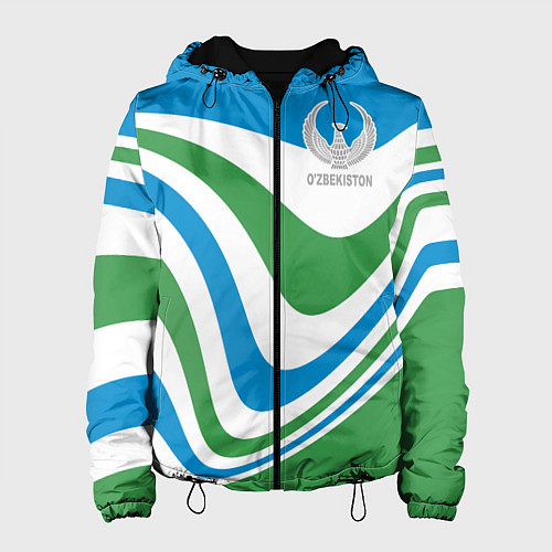 Женская куртка Узбекистан - герб страны / 3D-Черный – фото 1