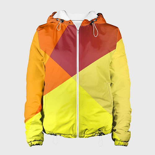 Женская куртка Оранжевые углы / 3D-Белый – фото 1
