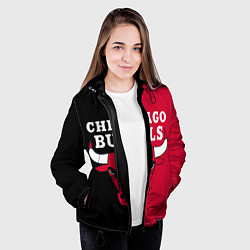 Куртка с капюшоном женская Чикаго Буллз, цвет: 3D-черный — фото 2