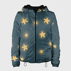 Куртка с капюшоном женская Звезды, цвет: 3D-черный