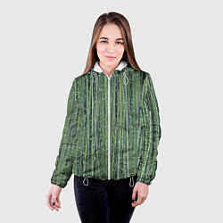 Куртка с капюшоном женская Зеленый бамбук, цвет: 3D-белый — фото 2