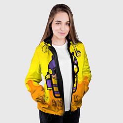 Куртка с капюшоном женская Among Us пчела, цвет: 3D-черный — фото 2