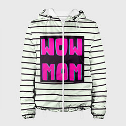 Куртка с капюшоном женская WOW MOM вау мама, цвет: 3D-белый