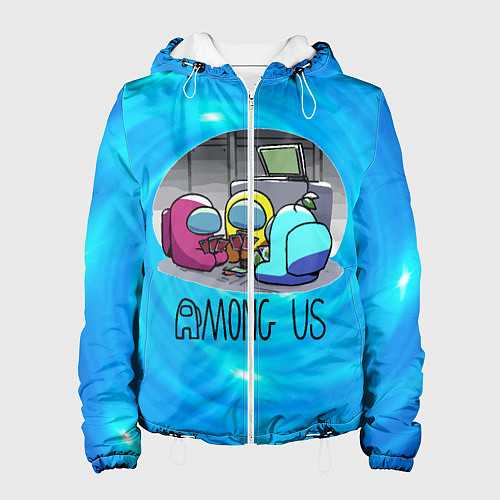 Женская куртка Among Us карты / 3D-Белый – фото 1