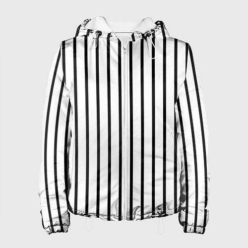 Женская куртка Чёрные и белые полосы / 3D-Белый – фото 1