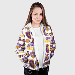 Куртка с капюшоном женская LAKERS LOGO, цвет: 3D-белый — фото 2