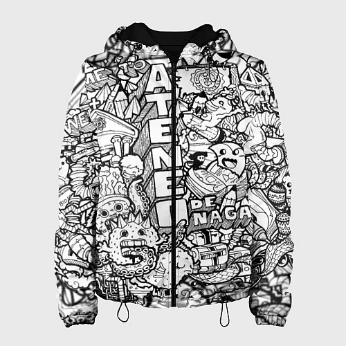 Женская куртка Doodle граффити / 3D-Черный – фото 1