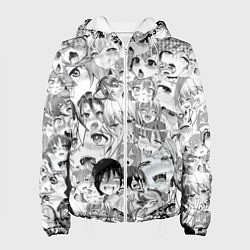 Куртка с капюшоном женская Ahegao monochrome, цвет: 3D-белый