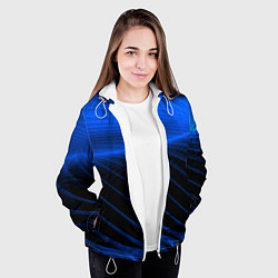 Куртка с капюшоном женская Неоновые лучи, цвет: 3D-белый — фото 2