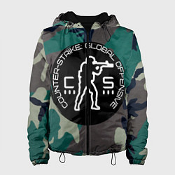 Куртка с капюшоном женская Символика CStrike, цвет: 3D-черный