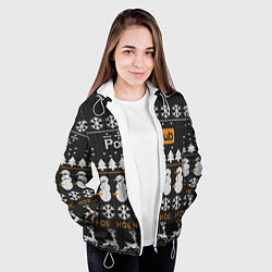 Куртка с капюшоном женская Christmas PornHub, цвет: 3D-белый — фото 2