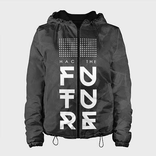 Женская куртка Надпись Hack the future / 3D-Черный – фото 1