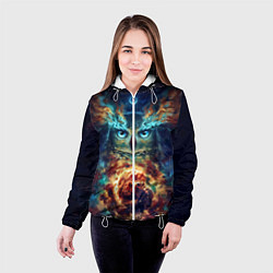 Куртка с капюшоном женская Сова Космос, цвет: 3D-белый — фото 2