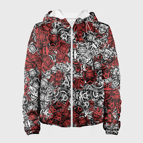 Женская куртка Красные и Белые самураи / 3D-Белый – фото 1