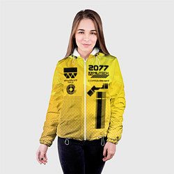 Куртка с капюшоном женская Киберпанк униформа, цвет: 3D-белый — фото 2