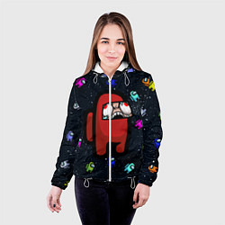 Куртка с капюшоном женская AMONG US, цвет: 3D-белый — фото 2