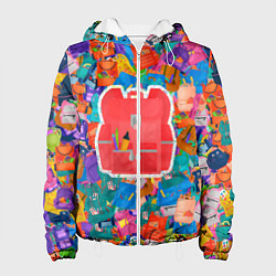 Куртка с капюшоном женская Рюкзак Красный AntiPsychoVirus, цвет: 3D-белый