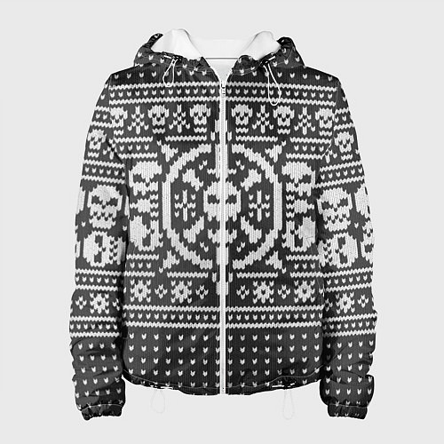 Женская куртка Свитер с черепами / 3D-Белый – фото 1