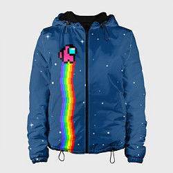 Куртка с капюшоном женская AMONG US - NYAN CREWMATE, цвет: 3D-черный