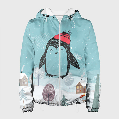 Женская куртка Милый пингвин / 3D-Белый – фото 1
