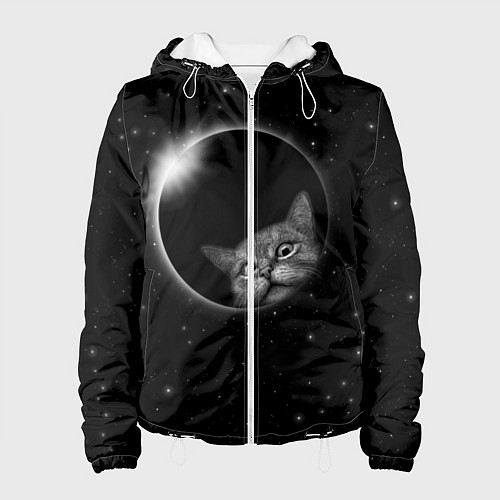 Женская куртка Кот в Космосе / 3D-Белый – фото 1