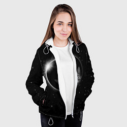 Куртка с капюшоном женская Кот в Космосе, цвет: 3D-белый — фото 2