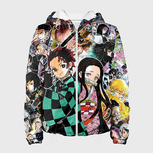 Женская куртка Клинок рассекающий демонов / 3D-Белый – фото 1