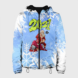 Куртка с капюшоном женская Злой Дед Мороз, цвет: 3D-черный