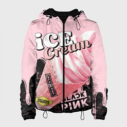 Куртка с капюшоном женская BLACKPINK ICE CREAM, цвет: 3D-черный