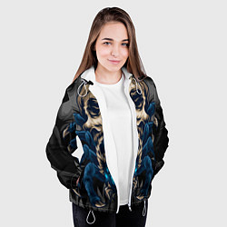 Куртка с капюшоном женская Демонический паук, цвет: 3D-белый — фото 2