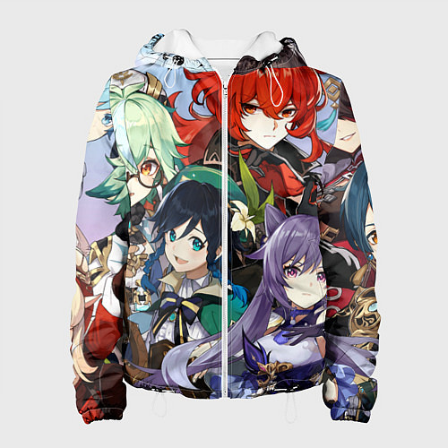 Женская куртка Персонажи Genshin Impact / 3D-Белый – фото 1