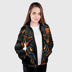 Куртка с капюшоном женская Волк и дракон, цвет: 3D-черный — фото 2