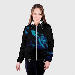 Куртка с капюшоном женская Волк, цвет: 3D-белый — фото 2