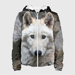 Куртка с капюшоном женская Волк, цвет: 3D-белый