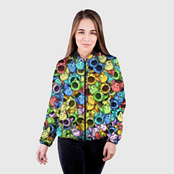 Куртка с капюшоном женская Цветные Поп Котики, цвет: 3D-черный — фото 2