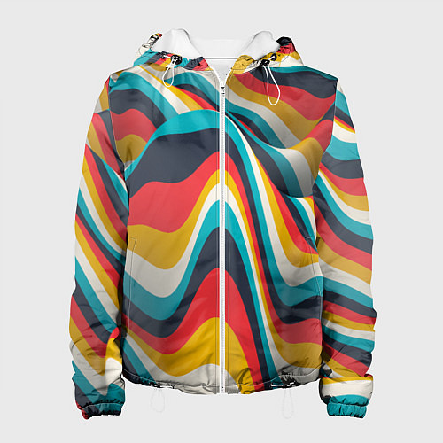 Женская куртка Цветные волны / 3D-Белый – фото 1