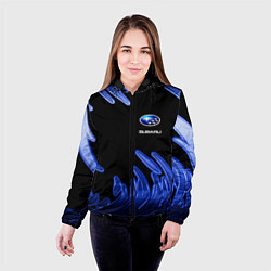 Куртка с капюшоном женская Subaru, цвет: 3D-черный — фото 2